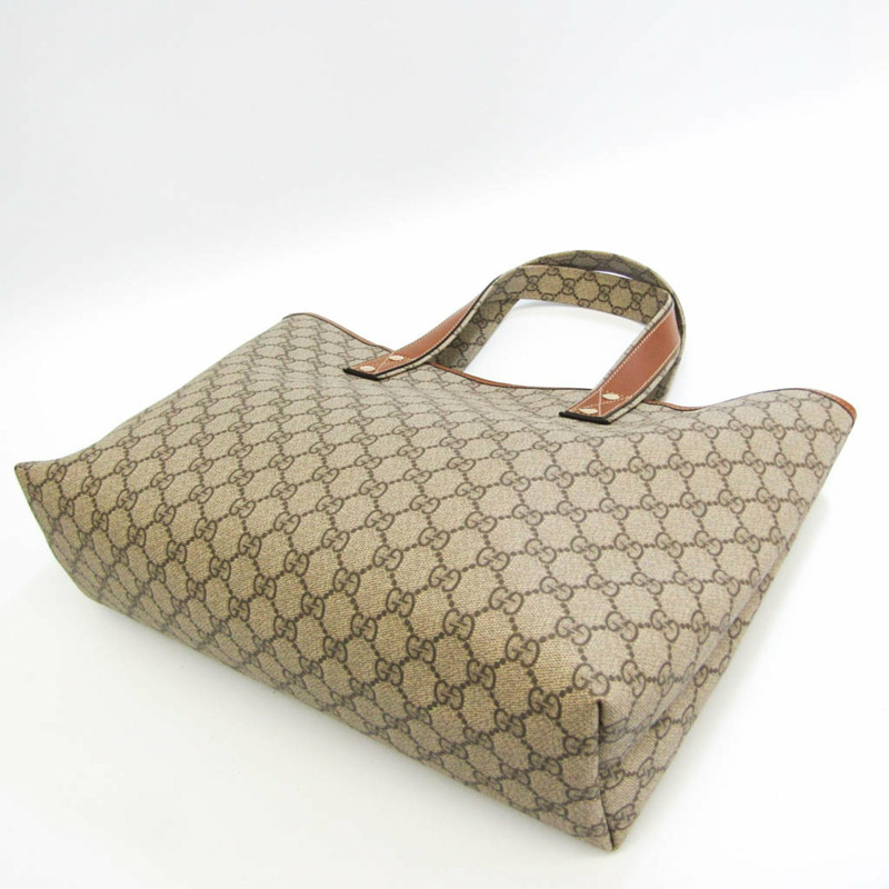 【日本直送】Gucci GG Plus Sherry 211134 女士、男士 PVC、皮革手提袋米色、棕色-1