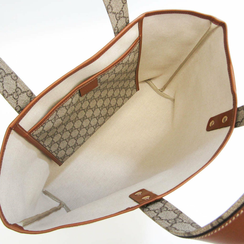 【日本直送】Gucci GG Plus Sherry 211134 女士、男士 PVC、皮革手提袋米色、棕色-2
