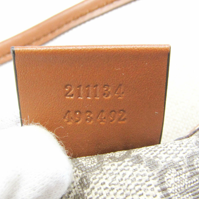 【日本直送】Gucci GG Plus Sherry 211134 女士、男士 PVC、皮革手提袋米色、棕色-9