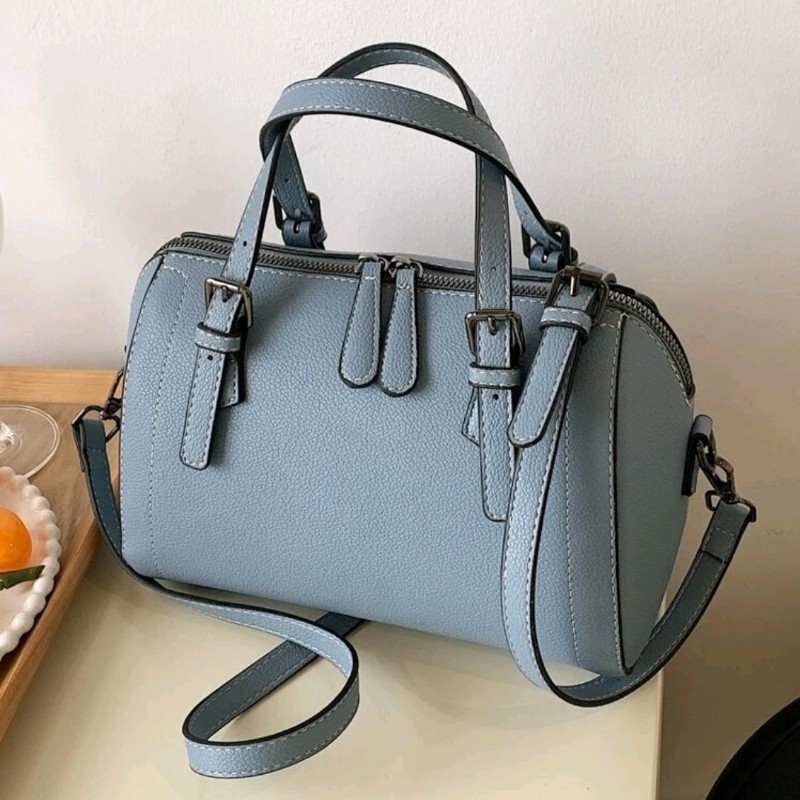 霧霾藍 波士頓包 側背包 肩背包 手提包 斜背包 小資女 平價-1