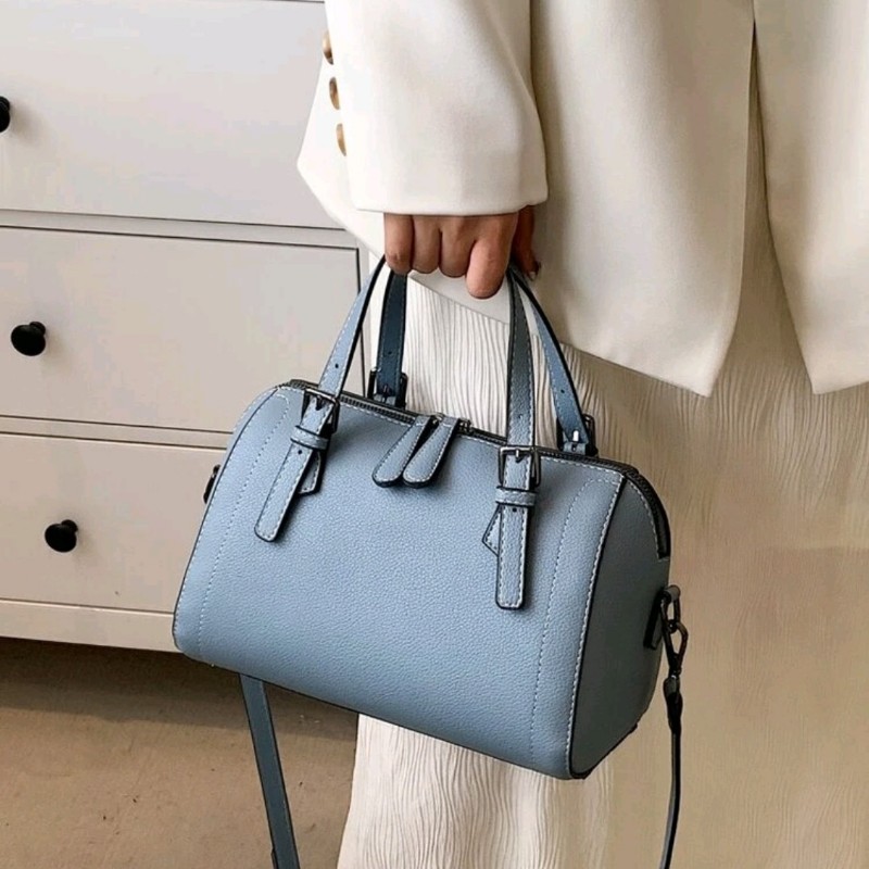 霧霾藍 波士頓包 側背包 肩背包 手提包 斜背包 小資女 平價-2