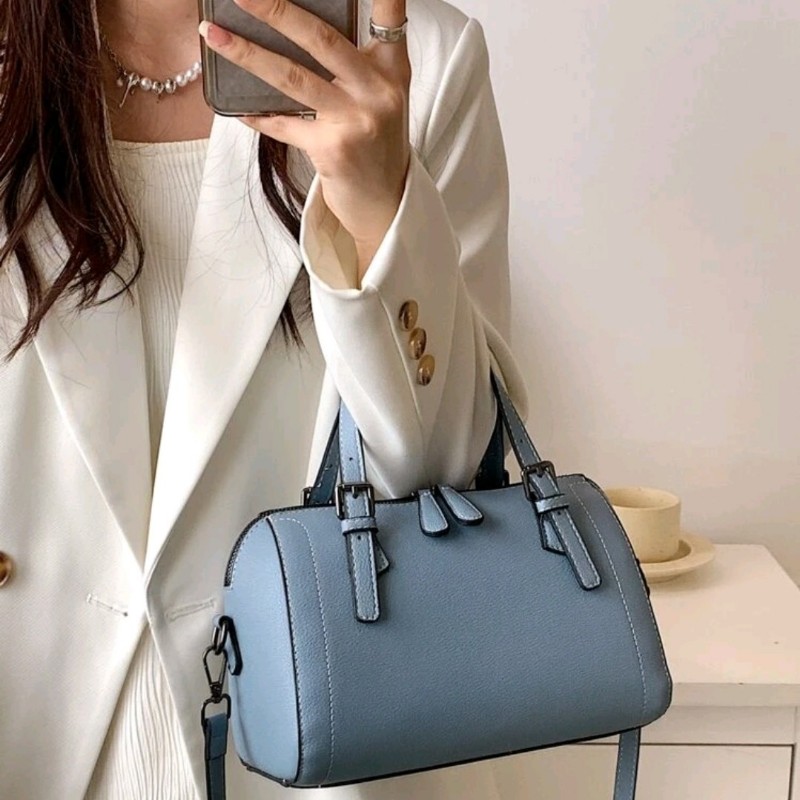 霧霾藍 波士頓包 側背包 肩背包 手提包 斜背包 小資女 平價-3