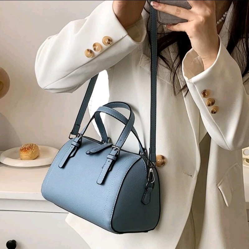 霧霾藍 波士頓包 側背包 肩背包 手提包 斜背包 小資女 平價-4