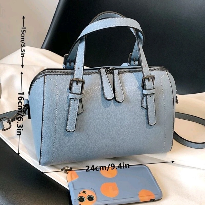 霧霾藍 波士頓包 側背包 肩背包 手提包 斜背包 小資女 平價-5