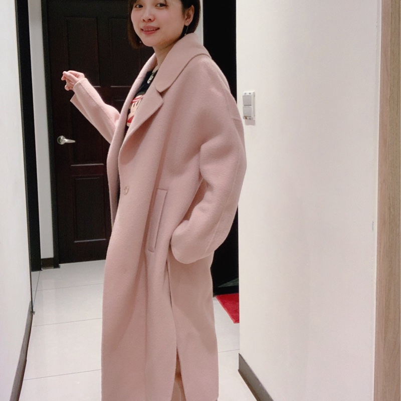 Moma 粉色羊毛🦙長版大衣40號/L號—九成新-4