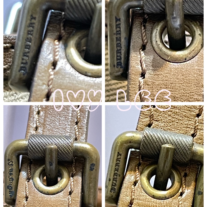 BURBERRY 巴寶莉 奶茶色 斜格紋 布面 托特包 肩背包 手提包 二手正品-3