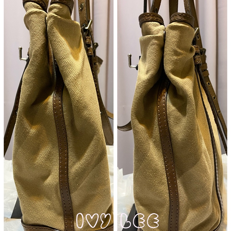 BURBERRY 巴寶莉 奶茶色 斜格紋 布面 托特包 肩背包 手提包 二手正品-6