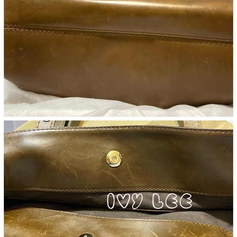 BURBERRY 巴寶莉 奶茶色 斜格紋 布面 托特包 肩背包 手提包 二手正品-7