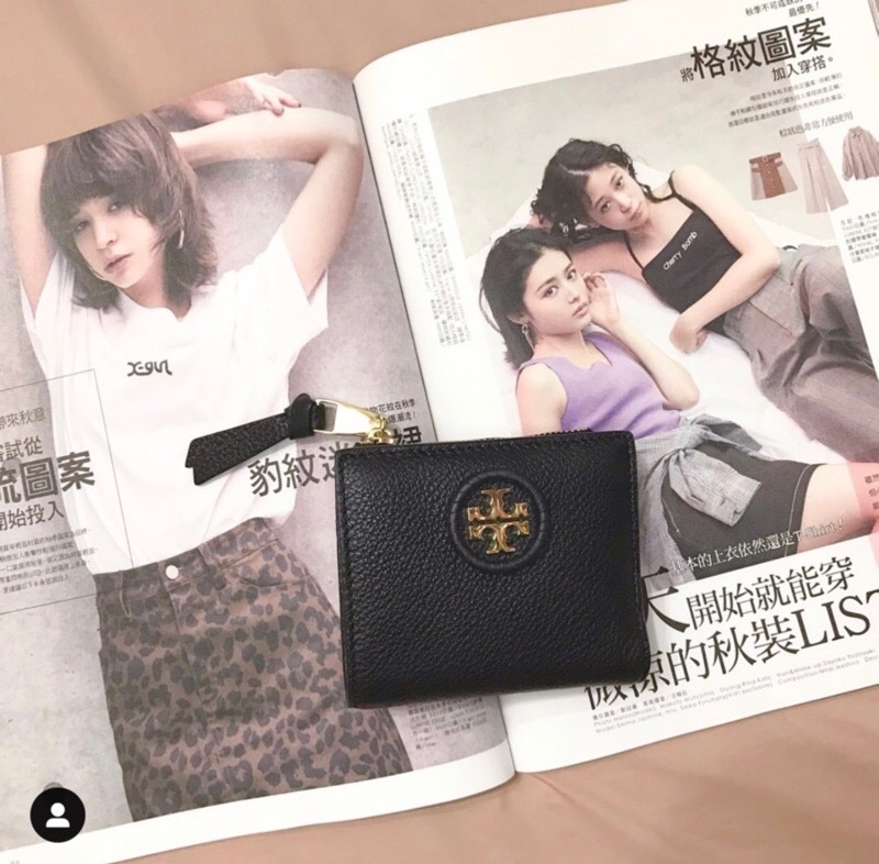 ✅現貨秒出🚚 💛Tory Burch 圓logo 牛皮短夾_黑-1