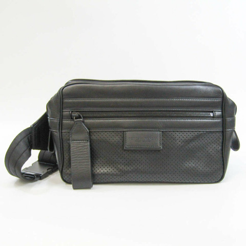 Bottega Veneta LEGGERO 567197 男士皮革單肩包黑色