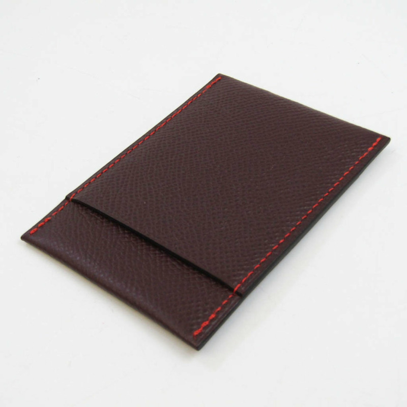 【日本直送】Hermes Gama Epsom 皮革卡包 紅棕色-1