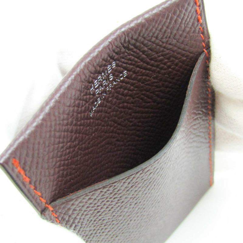 【日本直送】Hermes Gama Epsom 皮革卡包 紅棕色-2