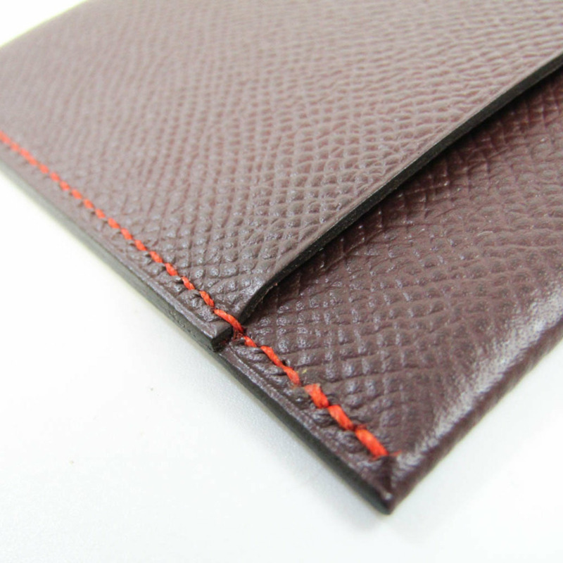 【日本直送】Hermes Gama Epsom 皮革卡包 紅棕色-4