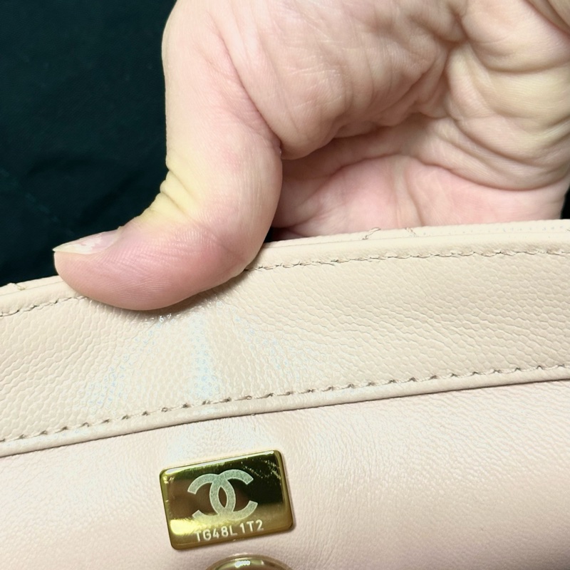 Chanel 🇫🇷coco handle small bag （粉色荔枝皮+淡金釦）-6