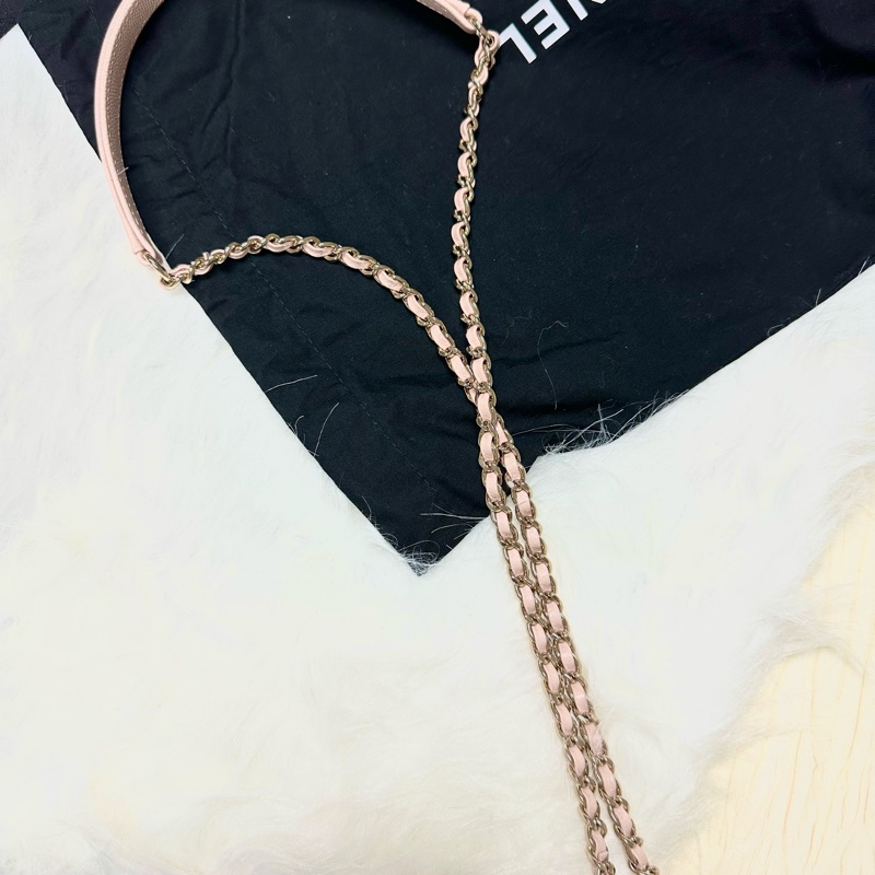 Chanel 🇫🇷coco handle small bag （粉色荔枝皮+淡金釦）-7