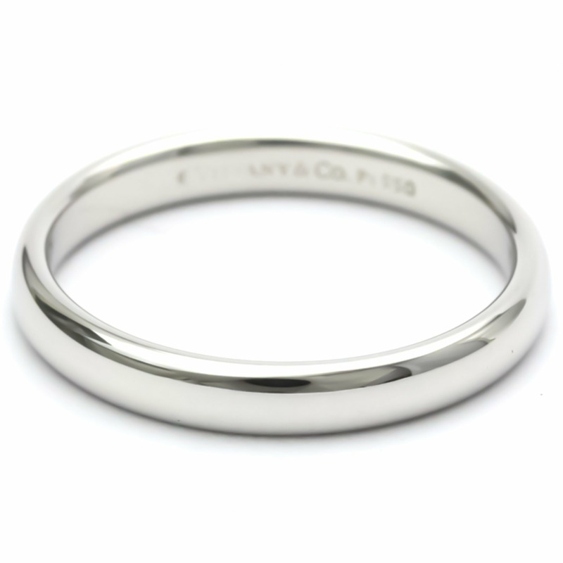 【日本直送】蒂芙尼經典戒指 3 毫米鉑金時尚無石戒指-0