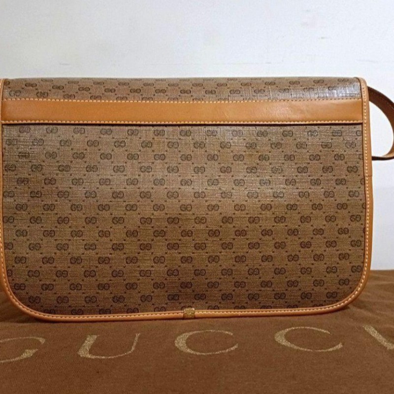 義大利 Gucci vintage micro GG 咖黃色斜背包-1