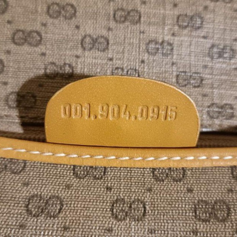 義大利 Gucci vintage micro GG 咖黃色斜背包-7