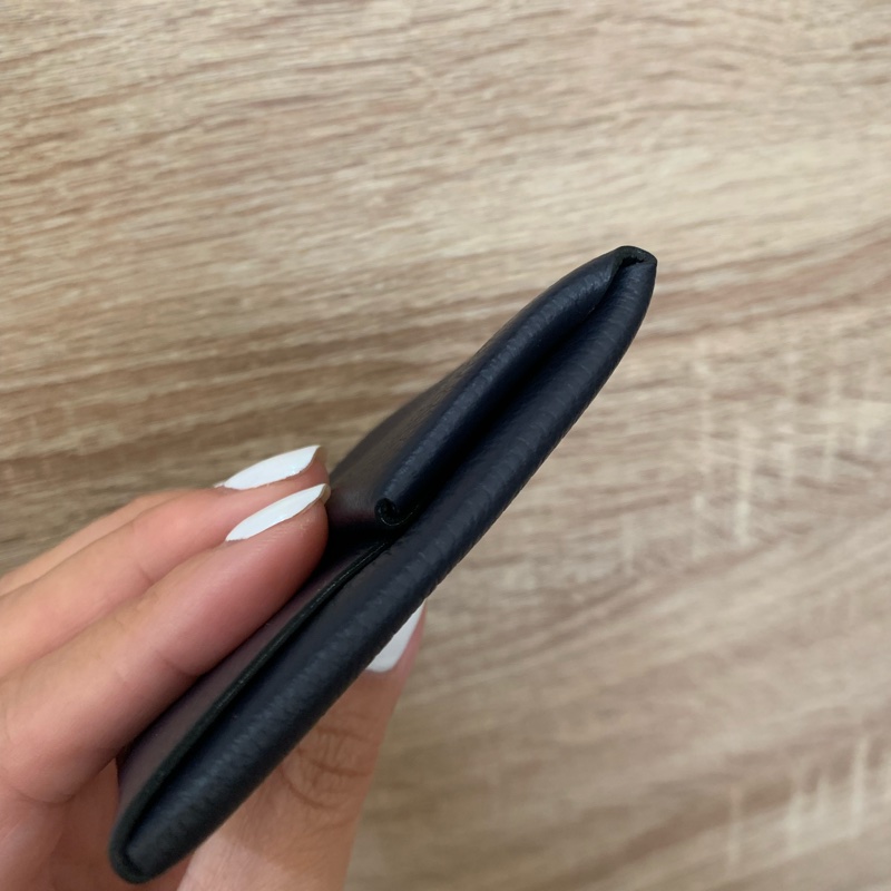 💙僅此一個💙 HERMES Bastia 方型暗釦零錢包 深藍-9