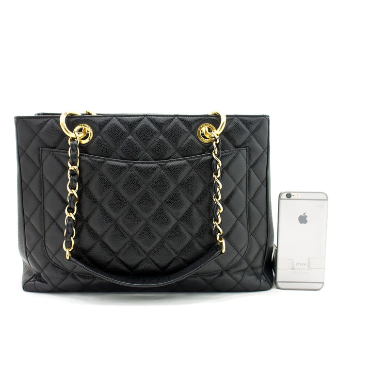 【日本直送】CHANEL Caviar GST 13" Grand Shopping Tote 鏈單肩包黑色-2