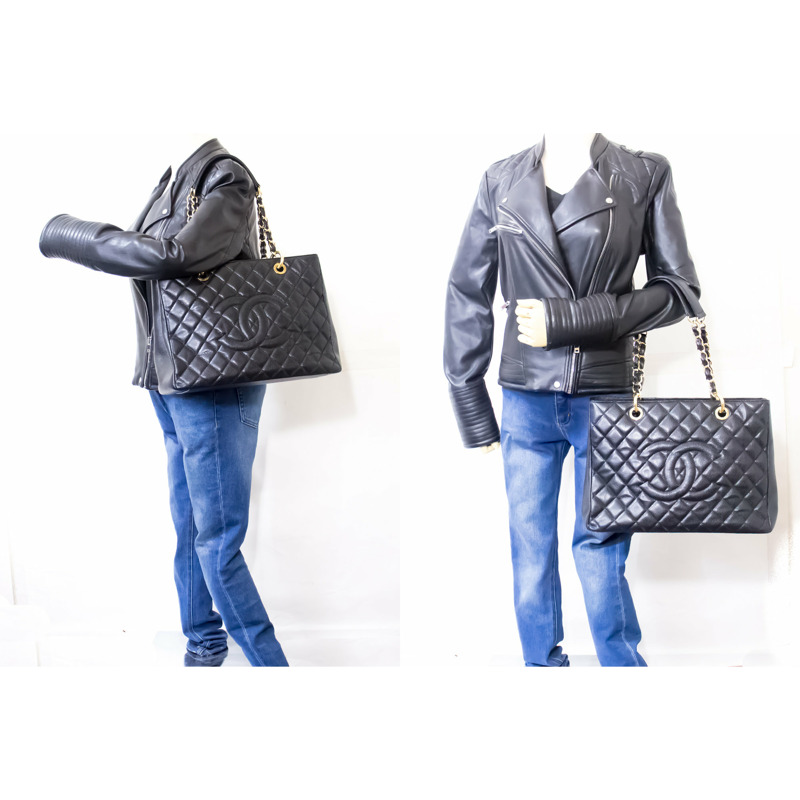 【日本直送】CHANEL Caviar GST 13" Grand Shopping Tote 鏈單肩包黑色-11