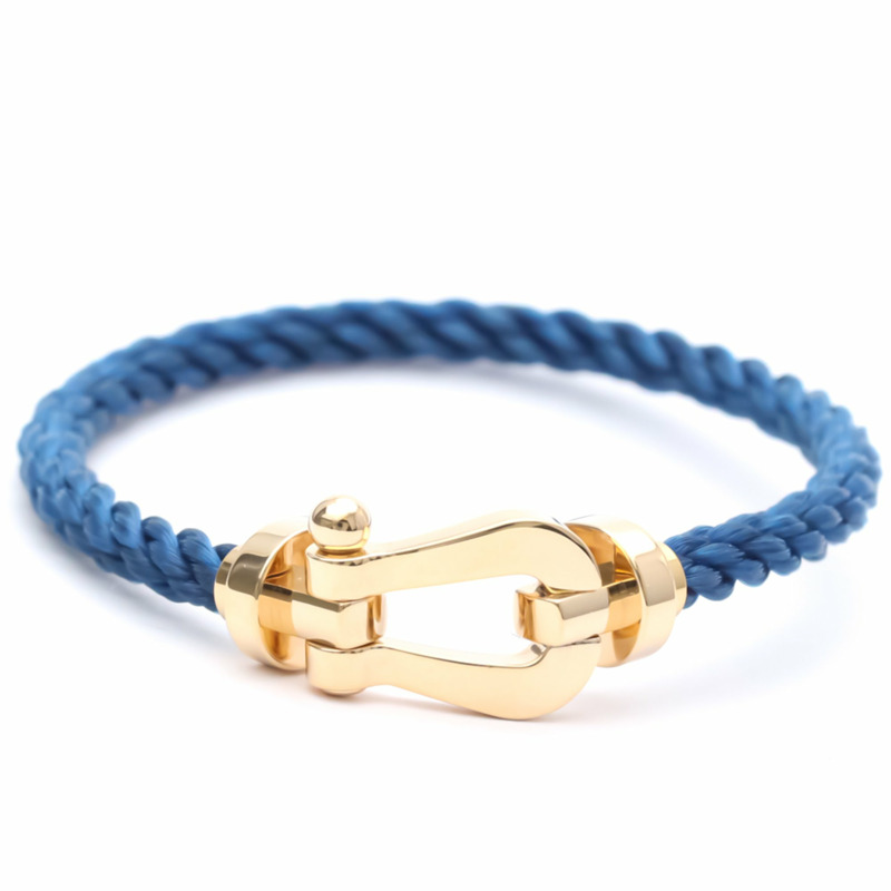 【日本直送】拋光 FRED Force 10 大號型號 #16 18K 玫瑰金鋼手鍊 BF553570-0