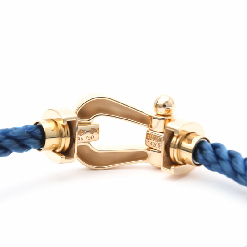 【日本直送】拋光 FRED Force 10 大號型號 #16 18K 玫瑰金鋼手鍊 BF553570-8