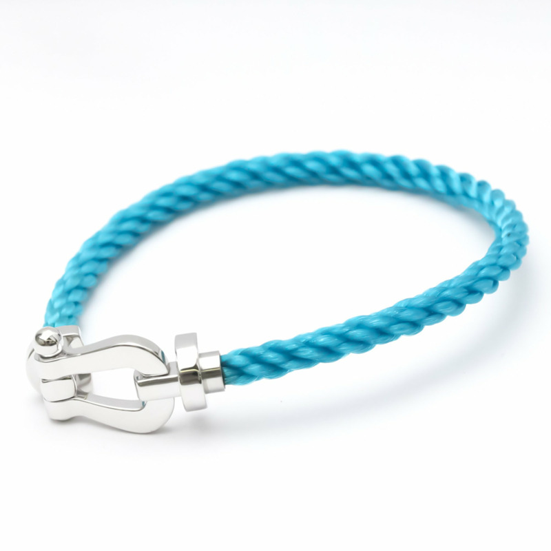 【日本直送】拋光 FRED Force 10 大號型號 #17 18K 白金鋼手鍊 BF553612-1