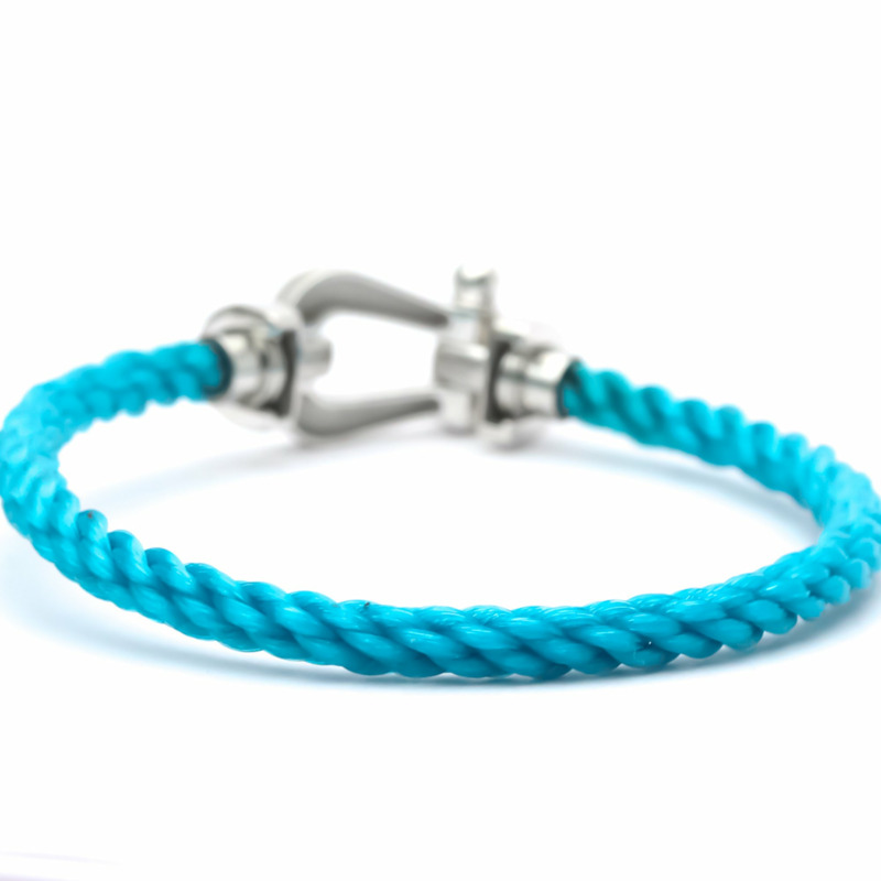 【日本直送】拋光 FRED Force 10 大號型號 #17 18K 白金鋼手鍊 BF553612-4