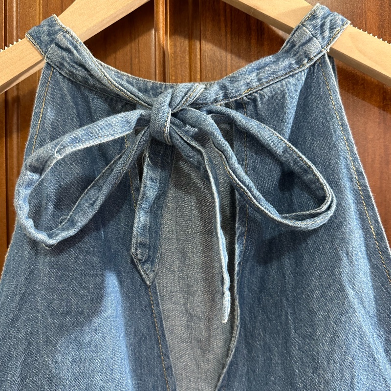 性感短版露肩牛仔背心🤠極簡風格、日常穿搭、約會穿搭！-7