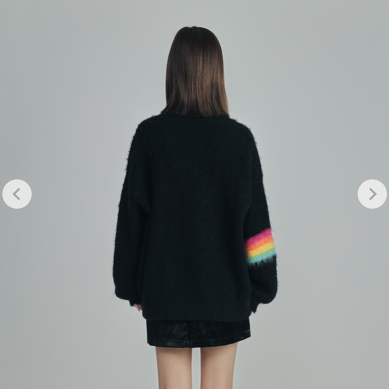全新GC-STAR 潮流彩虹星星針織毛衣M黑色-3