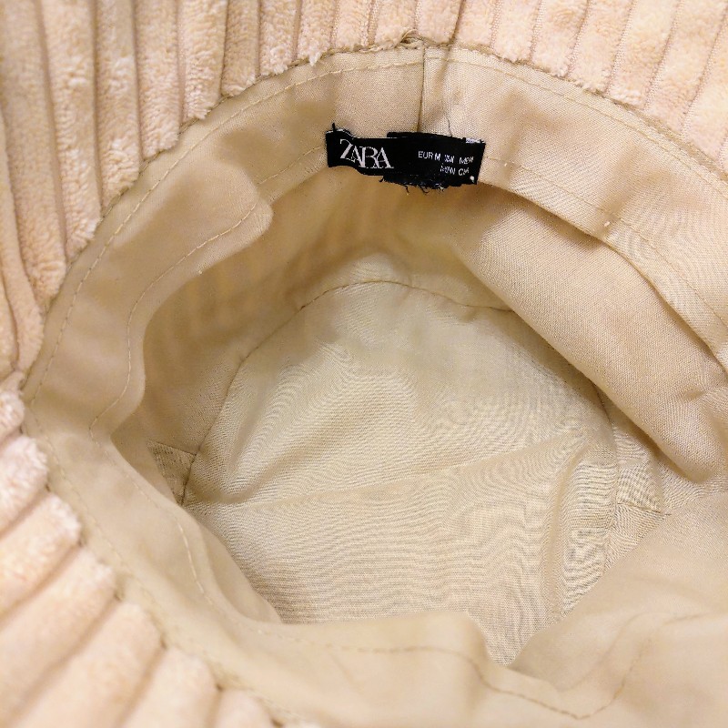 ZARA 米色燈心絨漁夫帽-4