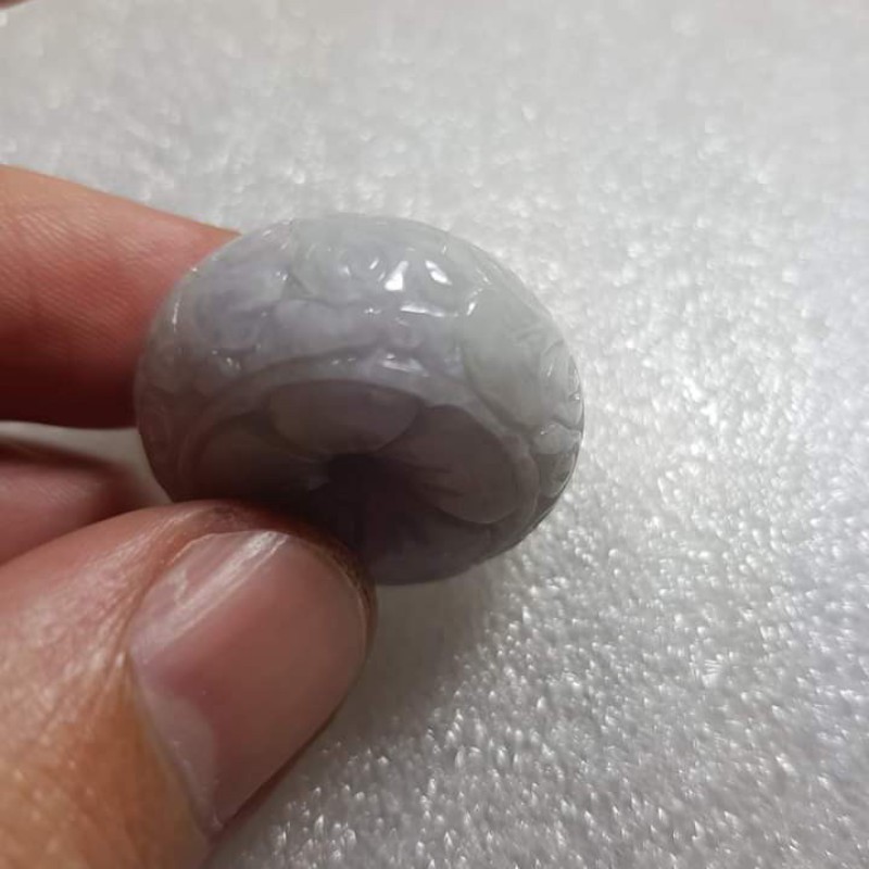 精選翡翠花件-春帶彩仿古雕花平安釦玉墬-10