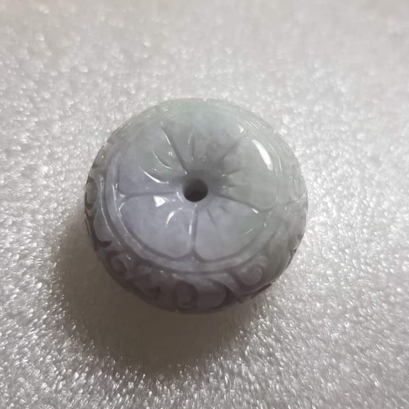 精選翡翠花件-春帶彩仿古雕花平安釦玉墬-18