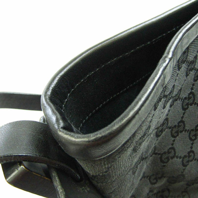 【日本直送】Gucci GG 帆布 106240 女士皮革，GG 帆佈單肩包黑色-4