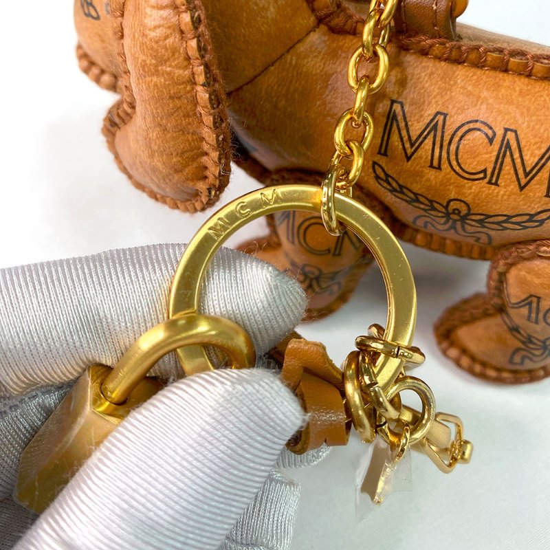 【王以甯 Ines 精品】MCM 棕色狗狗鎖頭吊飾-5