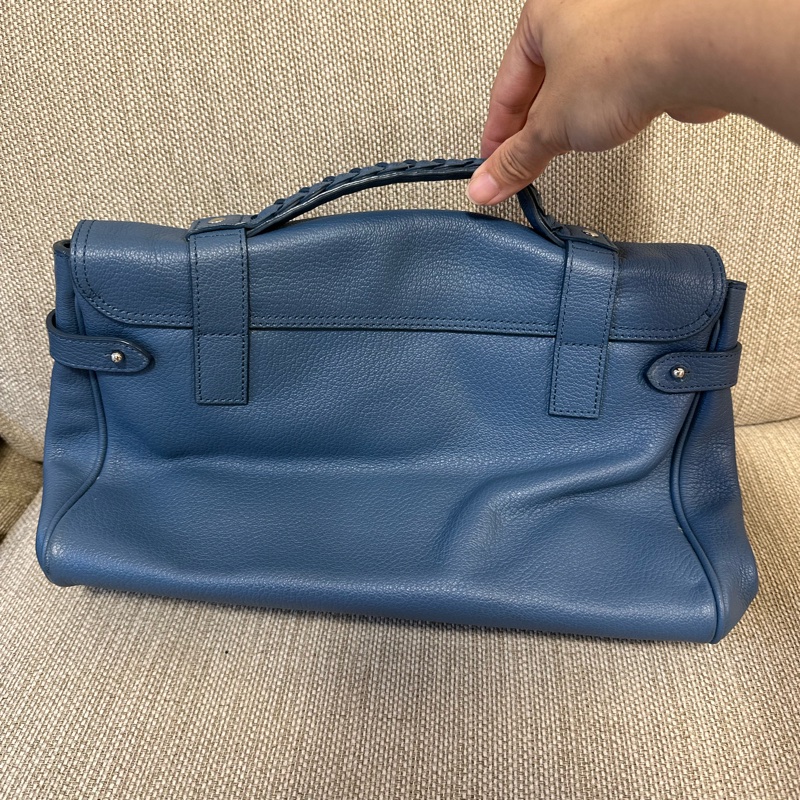 英國凱特王妃愛牌 甜甜價 Mulberry Alexa 鐵灰藍（Steel Blue)學院包/郵差包 可手提斜背側背-11