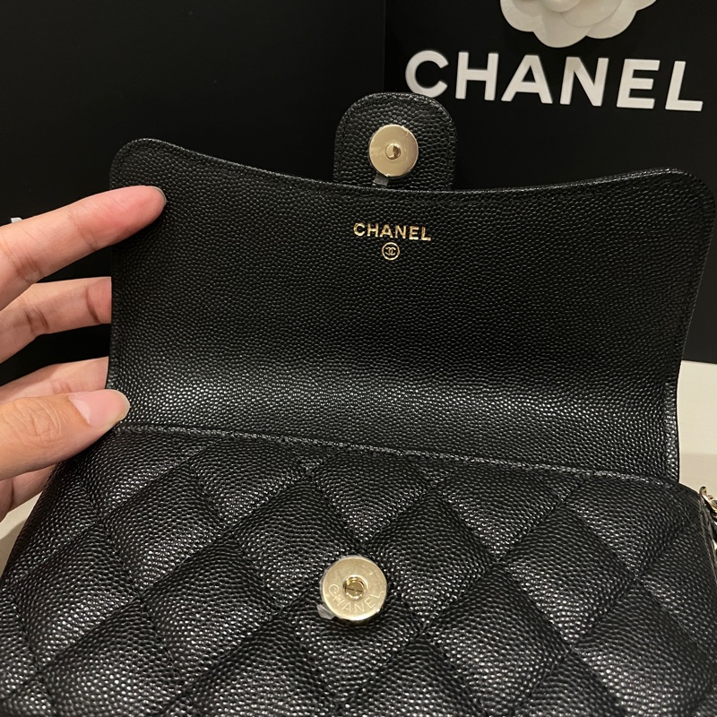 Chanel 全新荔枝黑金 WOC 二合一 手機包-1