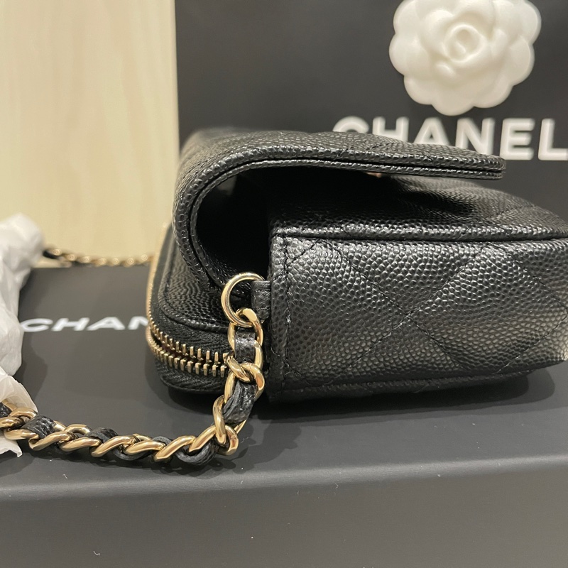Chanel 全新荔枝黑金 WOC 二合一 手機包-3