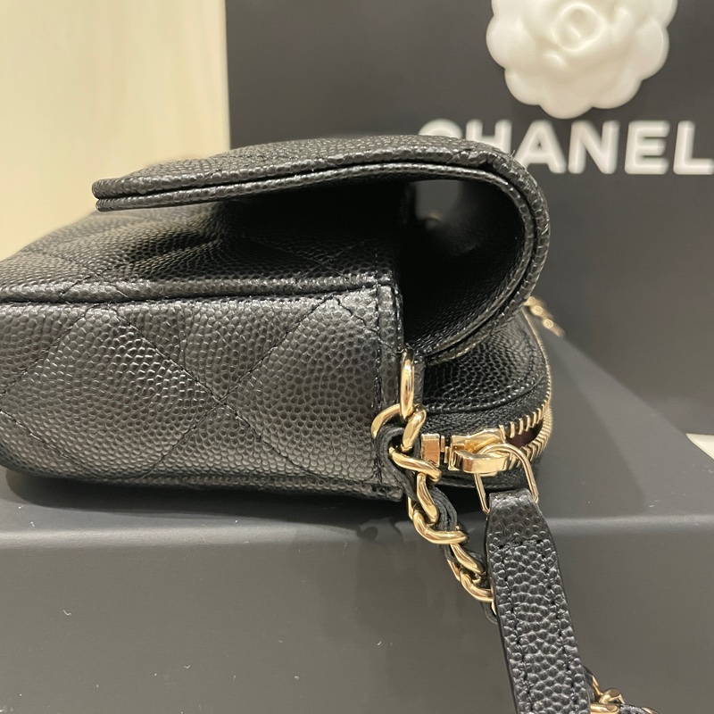Chanel 全新荔枝黑金 WOC 二合一 手機包-4