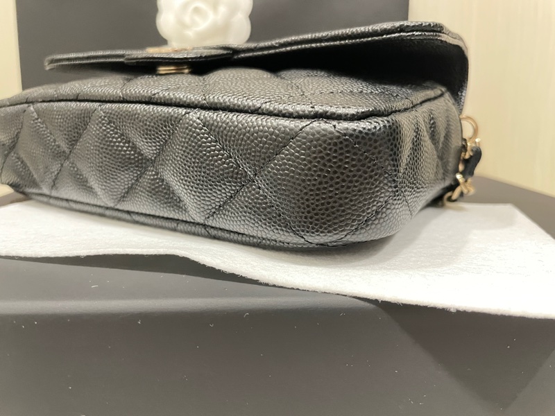 Chanel 全新荔枝黑金 WOC 二合一 手機包-10