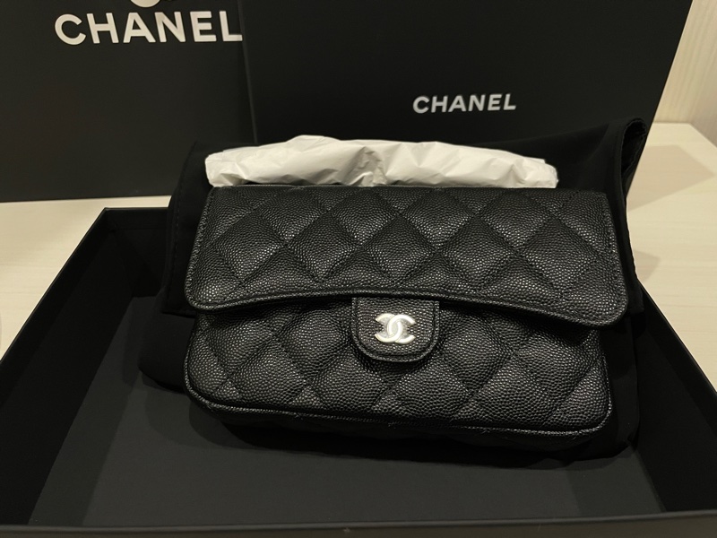 Chanel 全新荔枝黑金 WOC 二合一 手機包-14