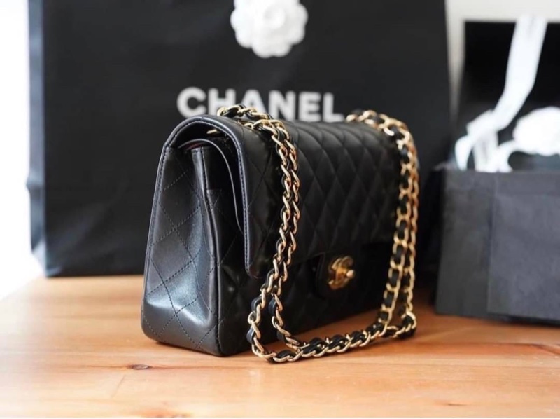 Chanel cf25黑色金扣防刮羊-2
