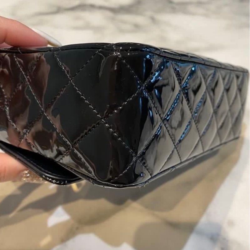 Chanel so black cf20cm 漆皮-5