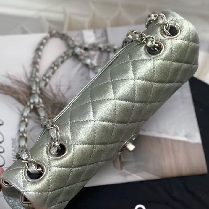 Chanel香奈兒銀色法棍包-4