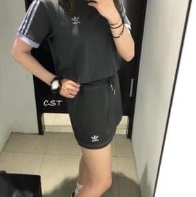 Adidas Originals Skate 短裙 迷你裙 深灰 素面 DU8173-3