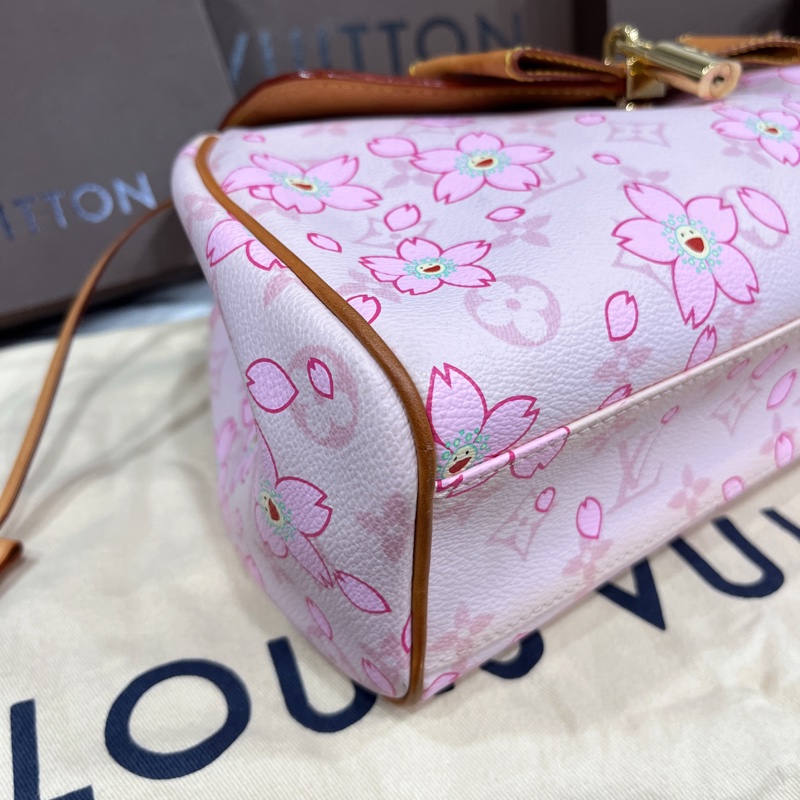 Louis Vuitton LV 限量款 村上隆 粉色櫻花手提包-1