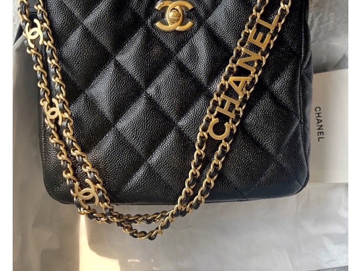 Chanel 專櫃正品/ 22 金鍊hobo腋下包流浪包-6