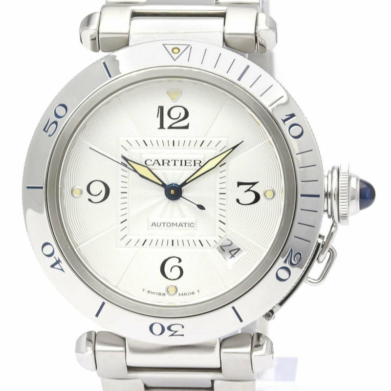 【日本直送】拋光卡地亞 Pasha 38 不銹鋼自動男士手錶 W31031H3 BF553742-0