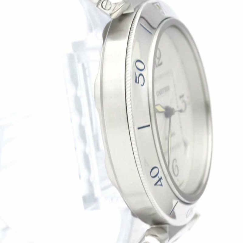 【日本直送】拋光卡地亞 Pasha 38 不銹鋼自動男士手錶 W31031H3 BF553742-7